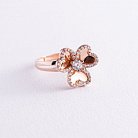 Золотое кольцо "Цветочек" (фианиты) к05902 от ювелирного магазина Оникс - 2