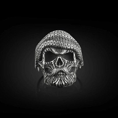 Серебряное кольцо "Череп" 112689 №3