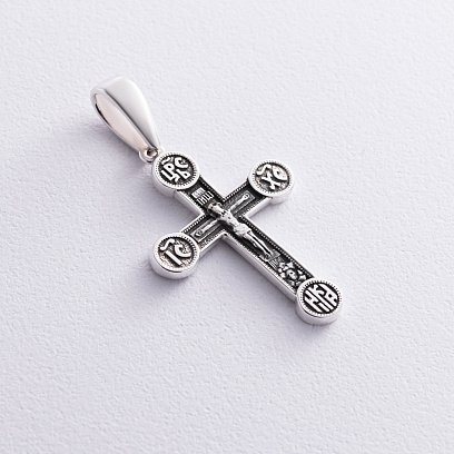 Срібний хрест "Розп'яття. Спаси і Збережи" кду-15 №5