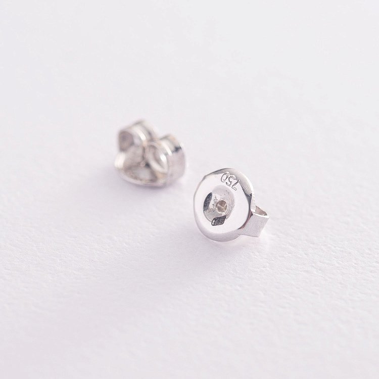 Золотые серьги-гвоздики с синими сапфирами MM032259he от ювелирного магазина Оникс - 3