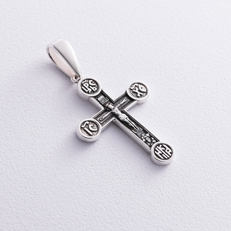 Срібний хрест "Розп'яття. Спаси і Збережи" кду-15 від ювелірного магазину Онікс - 4