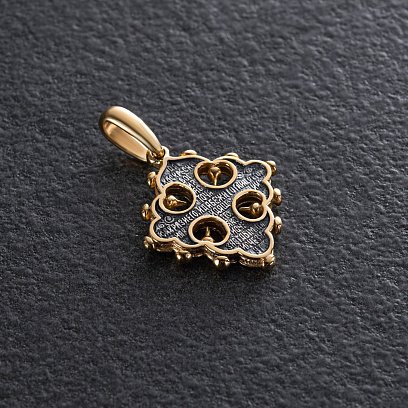 Срібний хрестик з позолотою 131801 №2