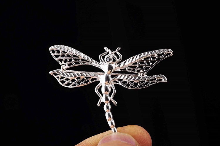 Булавка "Стрекоза" (фианит) 16059 от ювелирного магазина Оникс - 3