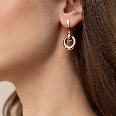 Сережки "Дакота" у жовтому золоті с08114 №7