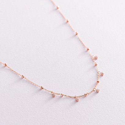 Золотое колье "Элла" с фианитами кол02088