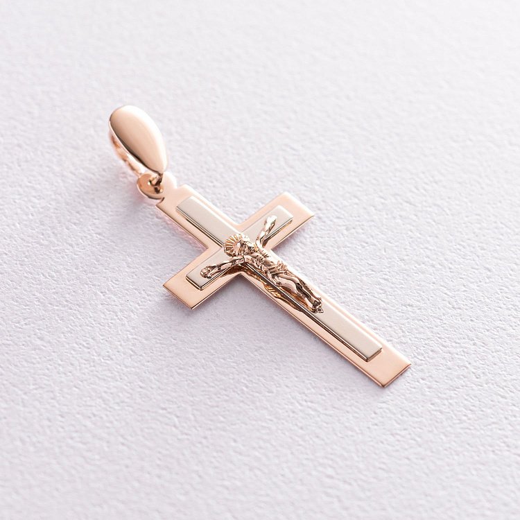 Золотой крест "Распятие. Спаси и Сохрани" 2806800 от ювелирного магазина Оникс