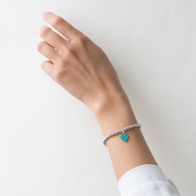 Серебряный браслет с сердечком 141609 от ювелирного магазина Оникс - 4