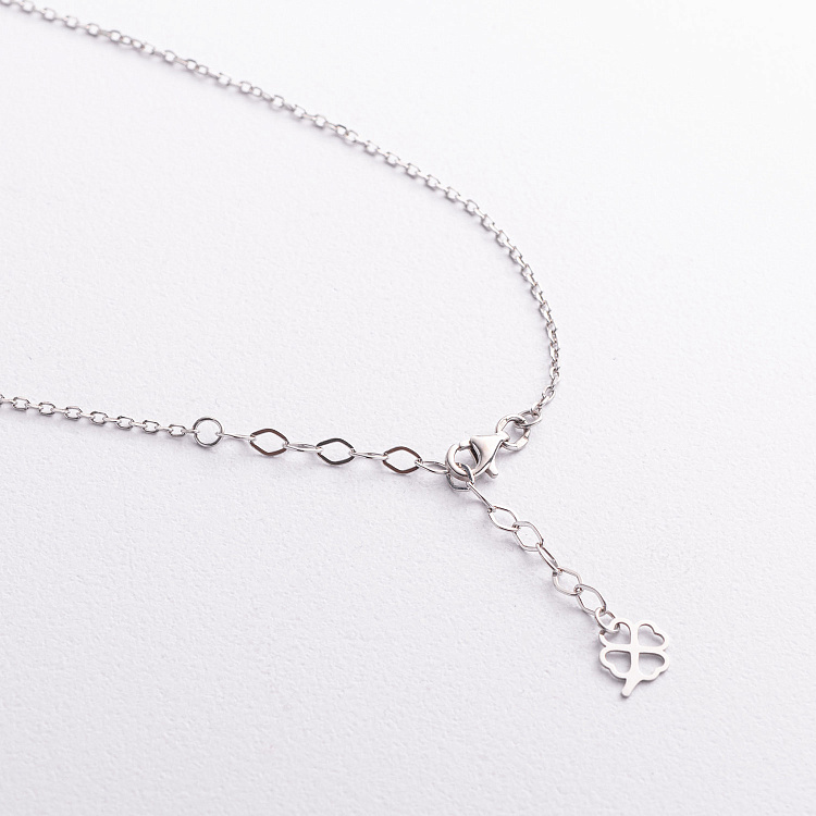 Срібне кольє "Конюшина" з малахітом 181325 від ювелірного магазину Онікс - 2