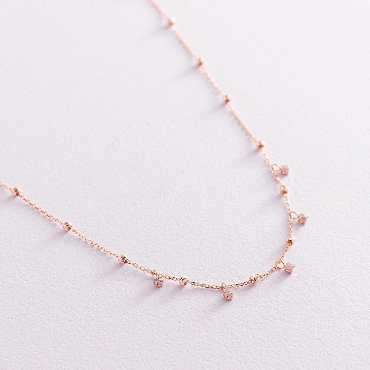 Золотое колье "Элла" с фианитами кол02088 от ювелирного магазина Оникс