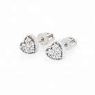 Золоті сережки-пусети "Сердечки" (діаманти) е0627 от ювелирного магазина Оникс