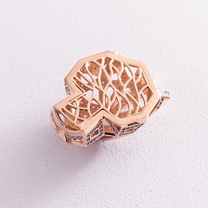 Золота підвіска "Пантера" з фіанітами п03643 №6