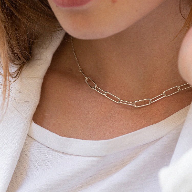 Серебряное колье "Цепочка" 181203 от ювелирного магазина Оникс - 4