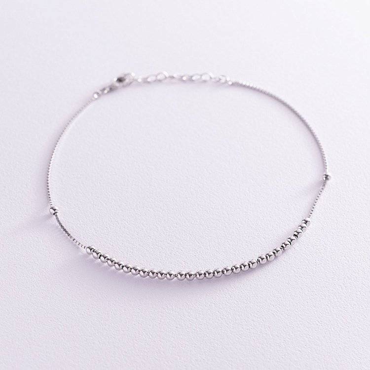 Срібний браслет "Кульки" на ногу 141487 від ювелірного магазину Онікс