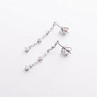 Золотые серьги - пусеты "Клевер" с бриллиантами сб0650nl от ювелирного магазина Оникс - 1