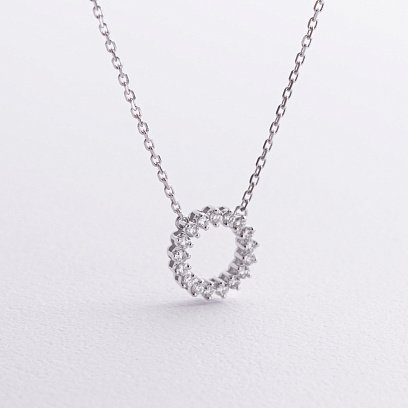 Колье с бриллиантами (белое золото) 742671121 №3