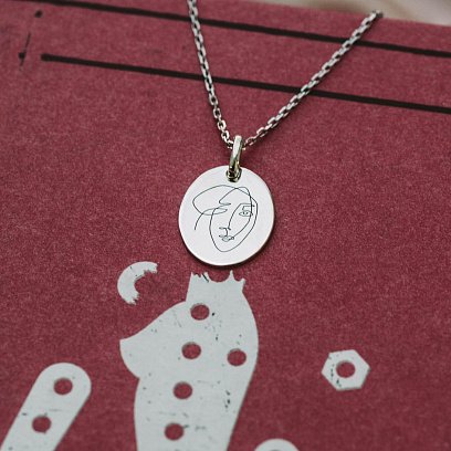 Серебряный кулон "Мечтательность" (овальный) 133045кул №6