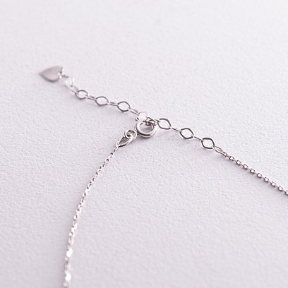 Колье в белом золоте (зеленые и белые фианиты) кол02307 №6