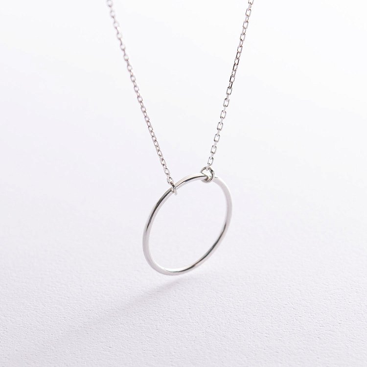 Серебряное колье "Большой круговорот" (2.5 см) 181044 от ювелирного магазина Оникс - 4