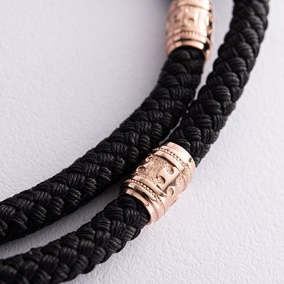 Мужской православный крест "Распятие. Спаси и Сохрани" из эбенового дерева и золота на шнуре кол02135 №6