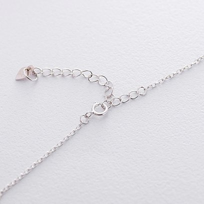 Срібне кольє "Сердечко" (фіаніт) 18775 №2