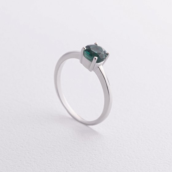 Серебряное кольцо с хризолитом 1852/1p-QGR