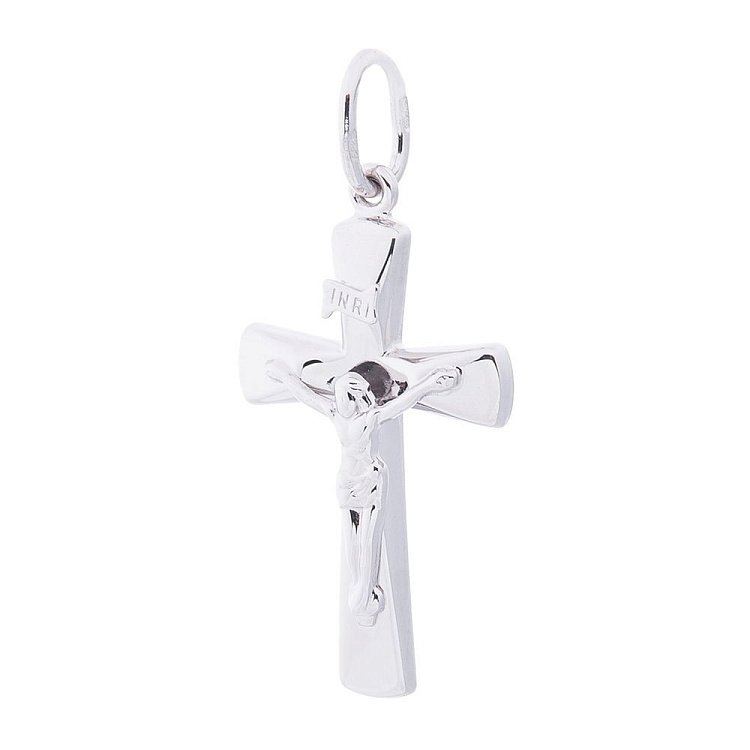 Золотой крестик с распятием п03020 от ювелирного магазина Оникс