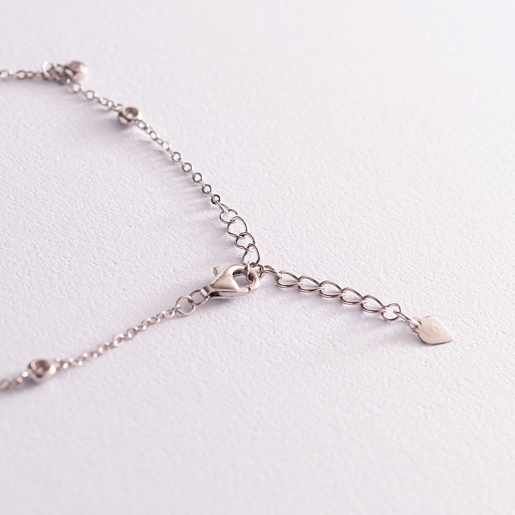 Срібне кольє з білими фіанітами 18995 від ювелірного магазину Онікс - 7