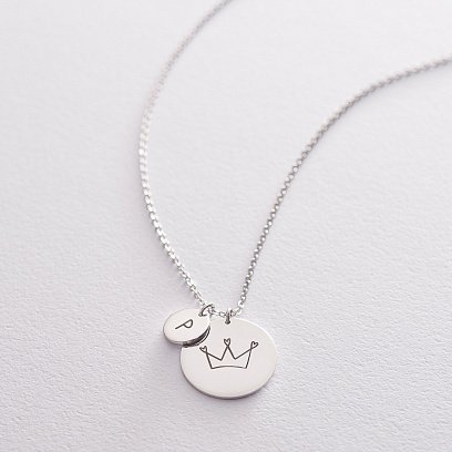 Серебряное колье с гравировкой "Тайный смысл" 18977т