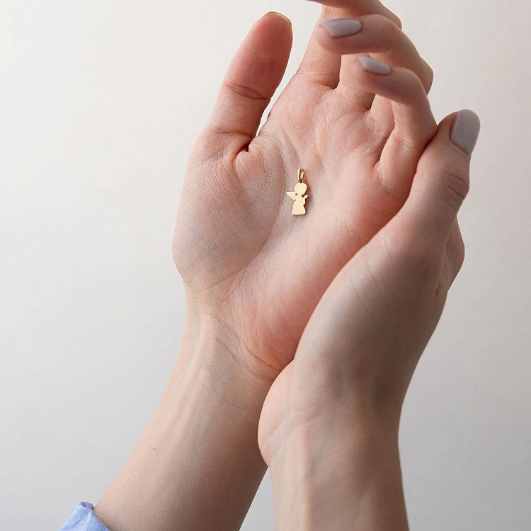 Кулон "Ангел" в желтом золоте п03571 от ювелирного магазина Оникс - 1