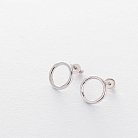 Срібні сережки-пусети "Маленький кругообіг" 1.1 см 122490 от ювелирного магазина Оникс - 3