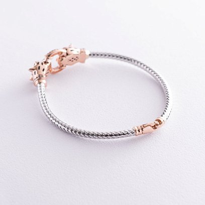 Золотий браслет "Пантери" (фіаніт, емаль) б02754 №3