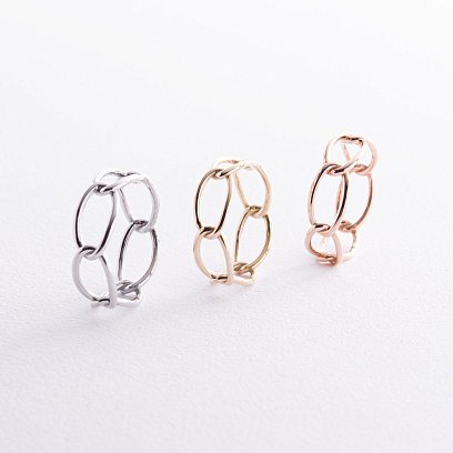 Каблучка "Ланцюжок" у жовтому золоті к07531 №7