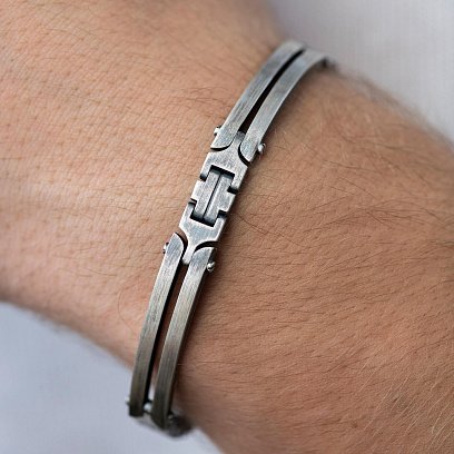 ﻿Чоловічий срібний браслет (чорніння) 1006 №2