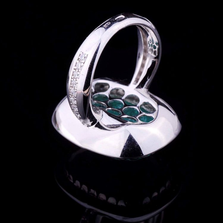 Жіноча каблучка з фіанітами (родій) 111654 від ювелірного магазину Онікс - 3