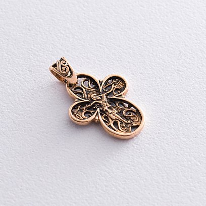 Золотой крестик с чернением п01857