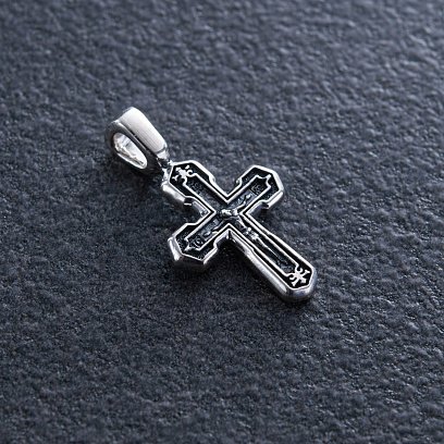 Срібний хрестик з розп'яттям 132478 №3