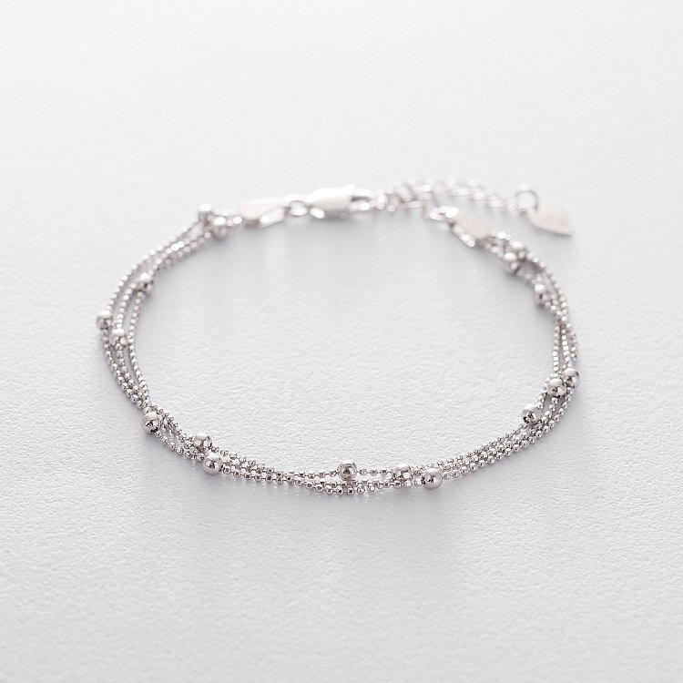 Срібний браслет з кульками 141370 від ювелірного магазину Онікс