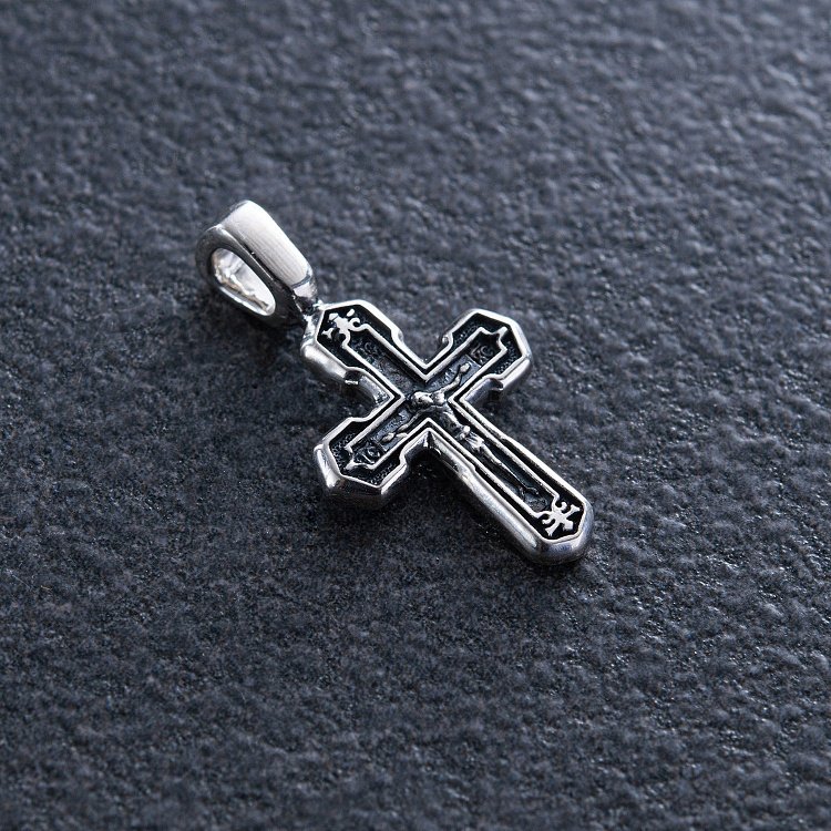 Срібний хрестик з розп'яттям 132478 від ювелірного магазину Онікс - 2