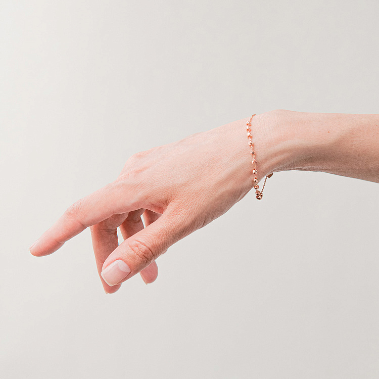 Браслет "Шарики" в красном золоте б04828 от ювелирного магазина Оникс - 4