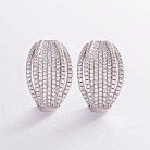 Срібні сережки з фіанітами 121454 от ювелирного магазина Оникс - 2