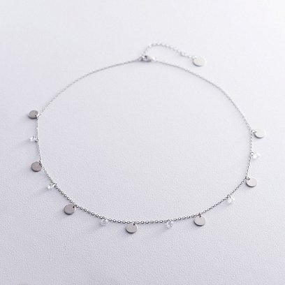Серебряное колье "Монетки" с фианитами 18940 №2