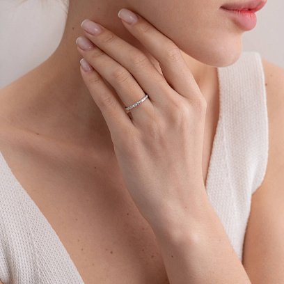 Кольцо дорожка в белом золоте с бриллиантами 210451121 №2