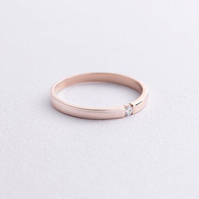 Кольцо с бриллиантом в красном золоте кб0555м №6