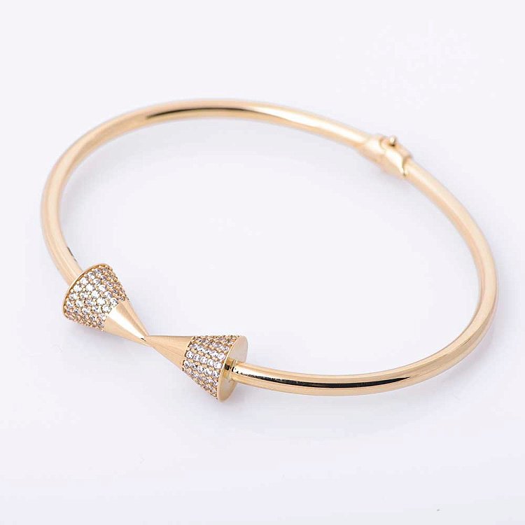 Золотий браслет "Конуси з фіанітами" б02129 від ювелірного магазину Онікс