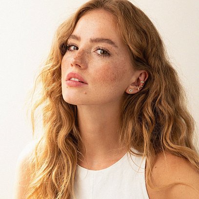 Серьга - каффа в желтом золоте с07475 №4