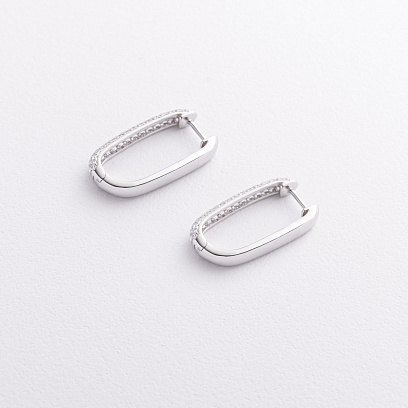 Золоті сережки з діамантами сб0677mi №2