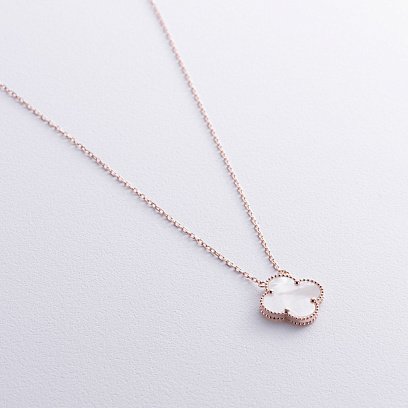 Кольє "Конюшина" в червоному золоті (перламутр) кол02483 №3