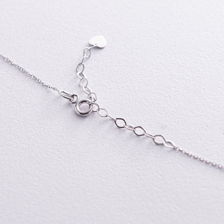 Золотое колье "Сердечки" с черными фианитами кол02362 от ювелирного магазина Оникс - 4