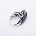 Серебряное кольцо "Птичка" с черными фианитами 111767 от ювелирного магазина Оникс - 2