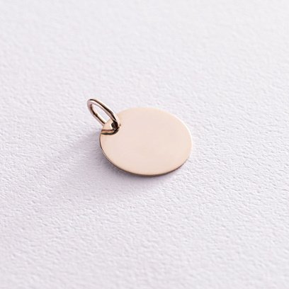 Кулон для гравировки в белом золоте (14 мм) п03519 №6